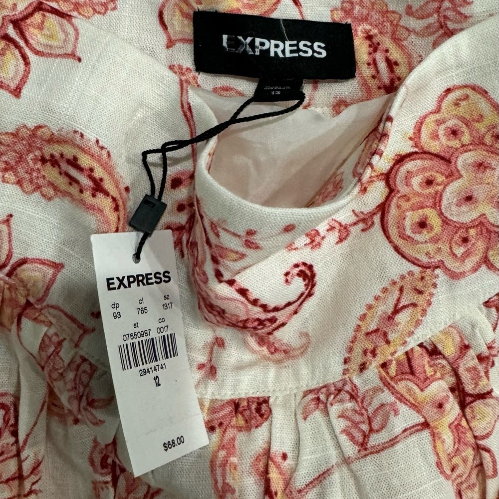 Express NWT Linen-Blend Printed Tiered Ruffle
Mini Skirt Size 12 - Picture 7 of 13